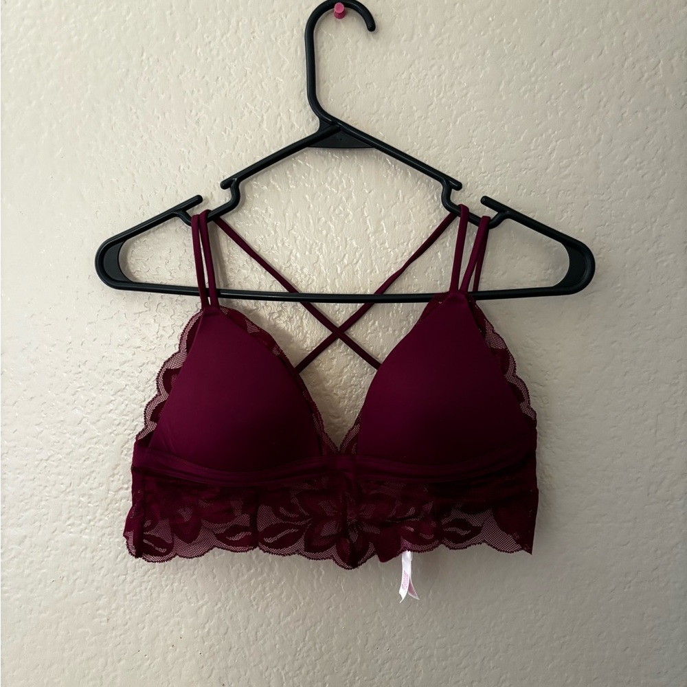 Burgundy push up bralette